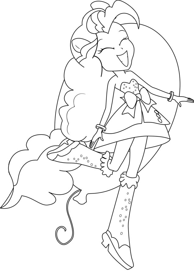 Kolorowanka Pinkie Pie z serii Equestria Girls